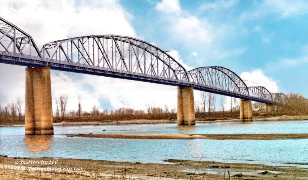 Missouri River Running Low Under Boonville Bridge